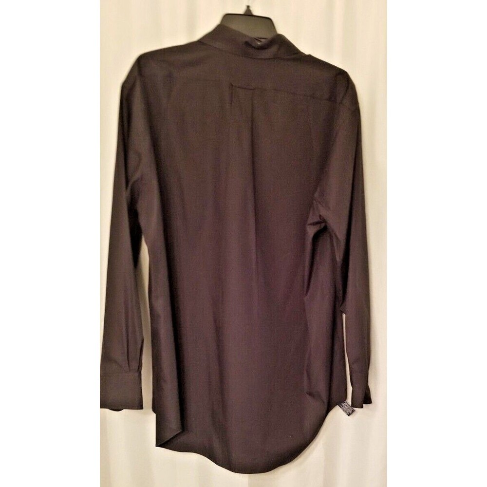 Men's  Izod Silky Poplin Easy Care Black Button  Shirt 34/35 Classic Size XL - Picture 3 of 4